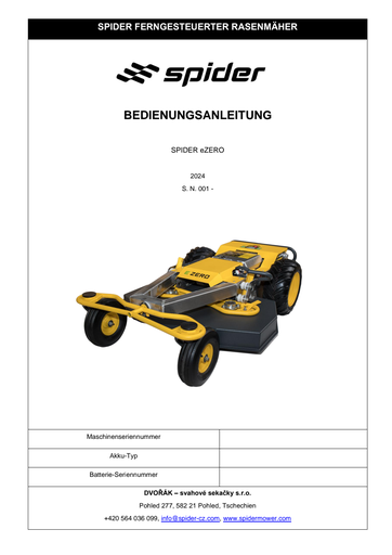 Bedienungsanleitung Spider eZero 2024