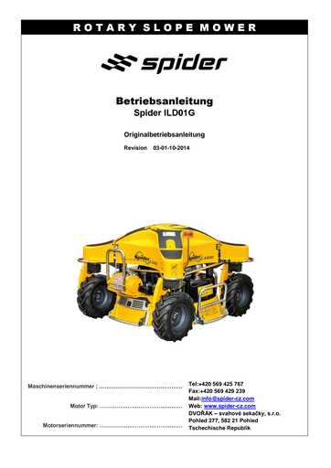 Betriebsanleitung SPIDER ILD01 0001 - 0997